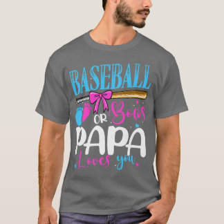 Baseball of baaien Papa houden van je roze of blau T-shirt
