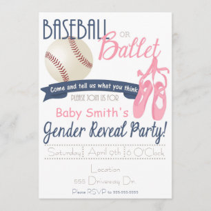 Baseball of ballet Gender onthulling kaarten