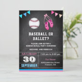 Baseball of Ballet Gender Rekalmeerpartij Kaart (Staand voorkant)