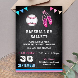 Baseball of Ballet Gender Rekalmeerpartij Kaart