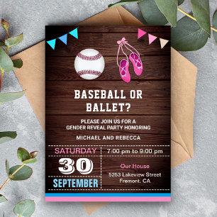 Baseball of Ballet Gender Rekalmeerpartij Kaart