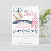 Baseball of Ballet Gender Reveal Kaarten (Staand voorkant)