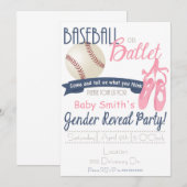 Baseball of Ballet Gender Reveal Kaarten (Voorkant / Achterkant)