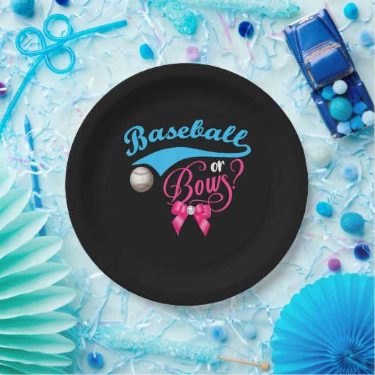 Baseball of barbeel Genderfeest Papieren Bordje (Feest)