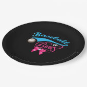 Baseball of barbeel Genderfeest Papieren Bordje (Gekanteld)