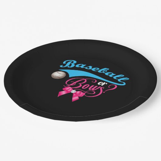 Baseball of barbeel Genderfeest Papieren Bordje (Gekanteld)