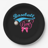 Baseball of barbeel Genderfeest Papieren Bordje (Voorkant)