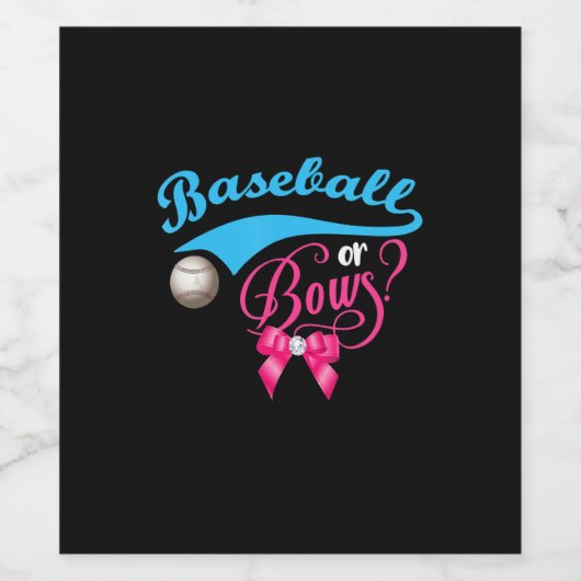 Baseball of barbeel Genderfeest Wijn Etiket (Enkel label)