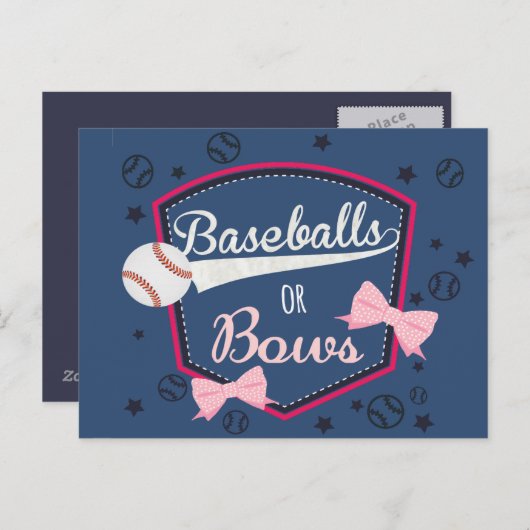 Baseball of bogen Gender onthulling Briefkaart (Voorkant / Achterkant)
