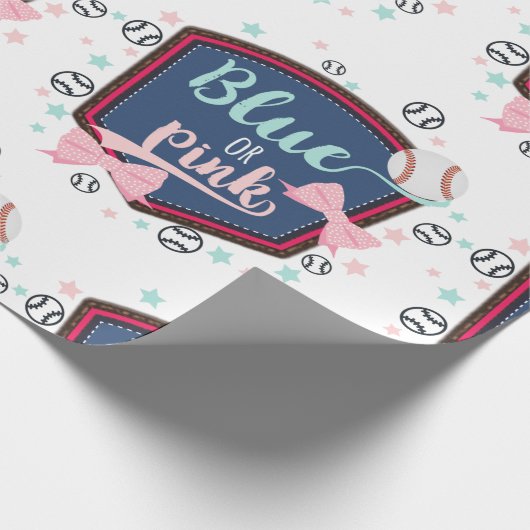 Baseball of bogen Gender onthulling Cadeaupapier (Hoek)