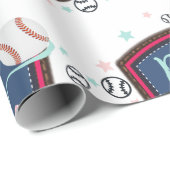 Baseball of bogen Gender onthulling Cadeaupapier (Rol Hoek)