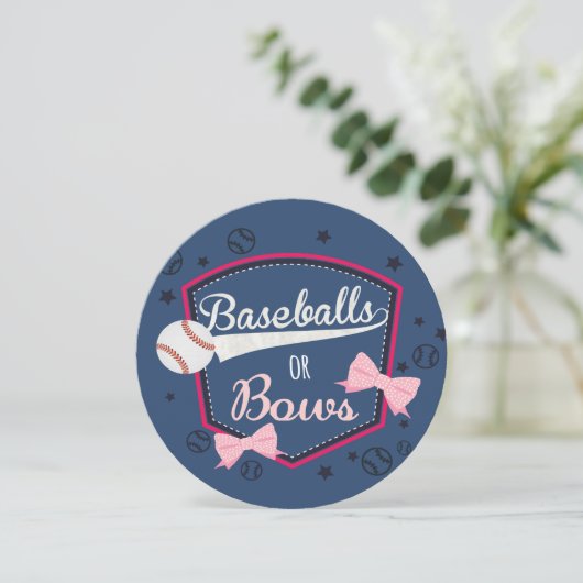 Baseball of bogen Gender onthulling Kaart (Staand voorkant)