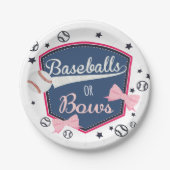 Baseball of bogen Gender onthulling Papieren Bordje (Voorkant)