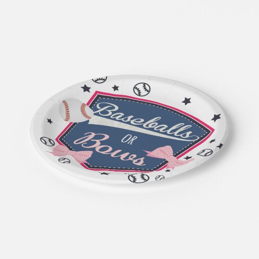 Baseball of bogen Gender onthulling Papieren Bordje (Gekanteld)