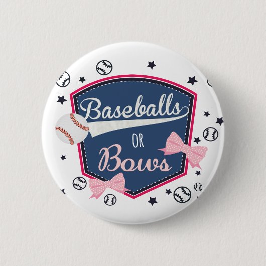 Baseball of bogen Gender onthulling Ronde Button 5,7 Cm (Voorkant)