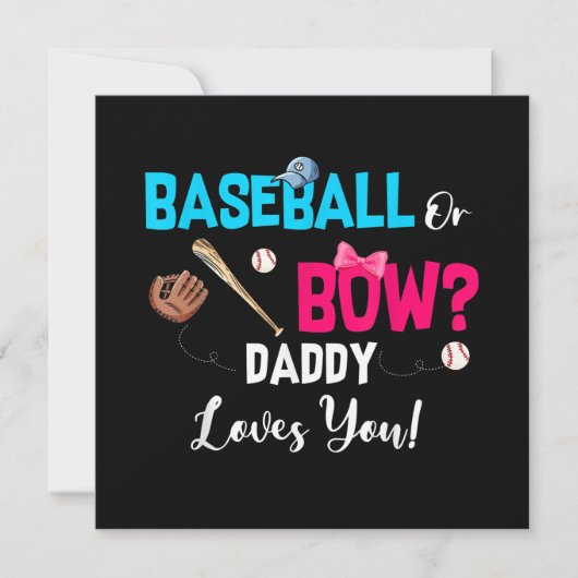 Baseball of Bogen Geslacht Reveal Feestje Papa Hou Kaart (Voorkant)