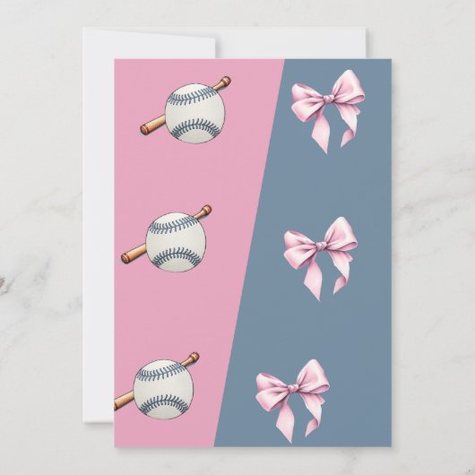 Baseball of Bows Blauw of Roze Geslacht Onthullen Kaart (Achterkant)
