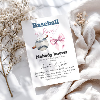 Baseball of Bows Blauw of Roze Geslacht Onthullen Kaart