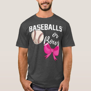 Baseball of Bows Funny Gender onthullen Blauw Roze T-shirt