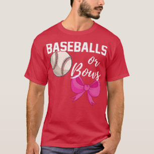 Baseball of Bows Funny Gender onthullen Blauw Roze T-shirt