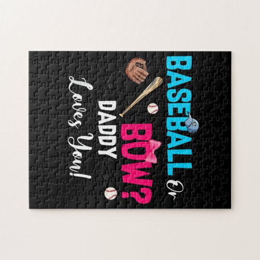 Baseball of bows Gender onthullen partijgenoot pap Legpuzzel (Horizontaal)