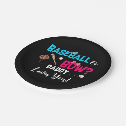 Baseball of bows Gender onthullen partijgenoot pap Papieren Bordje (Gekanteld)