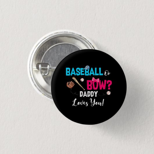 Baseball of bows Gender onthullen partijgenoot pap Ronde Button 3,2 Cm (Voorkant /achterkant)