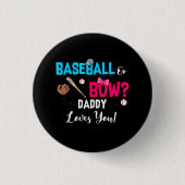 Baseball of bows Gender onthullen partijgenoot pap Ronde Button 3,2 Cm (Voorkant)