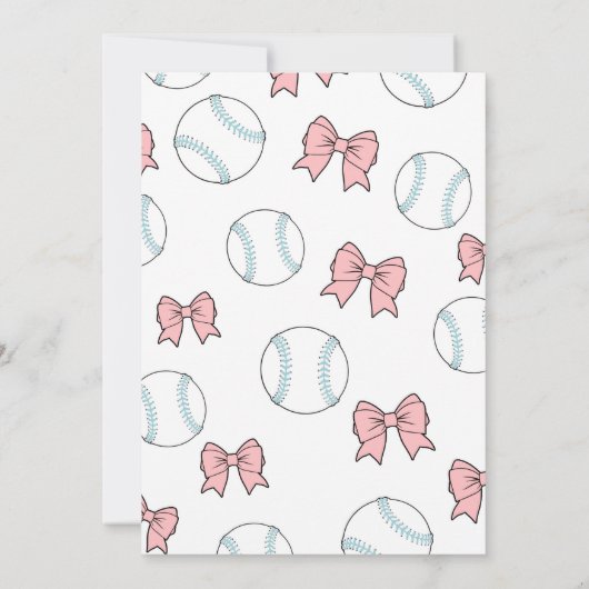 Baseball of Bows Gender onthulling Uitnodigingen (Achterkant)