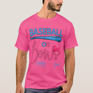 Baseball of Bows Gender Reveal Party Idee voor pap T-shirt