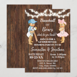 Baseball of Bows Rustisch Land Gender onthullen Kaart