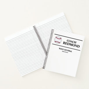 Baseball (of elke sport) Coach Spiraal Notebook Notitieboek