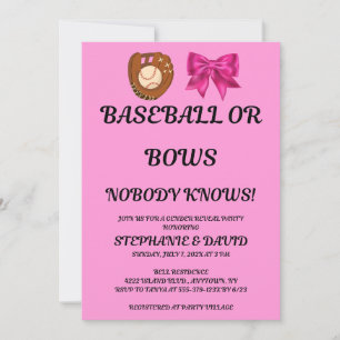 Baseball of Roze Strikjes Geslacht Revele Party Kaart