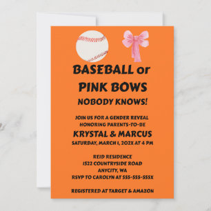 Baseball of Roze Strikjes Geslacht Reveleert Feest Kaart