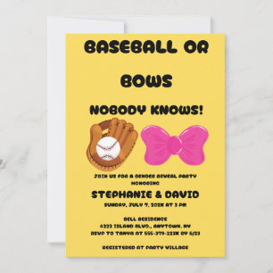 Baseball of Roze Strikjes Geslacht Reveleert Feest Kaart