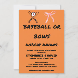 Baseball of Roze Strikjes Geslacht Reveleert Feest Kaart