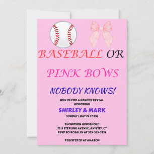 Baseball of Roze Strikjes Geslacht Reveleert Feest Kaart