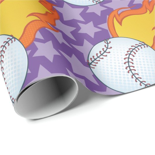  Baseball of Softball Cadeaupapier (Rol Hoek)