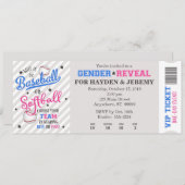Baseball of Softball Geslacht onthullen Ticket Sti Kaart (Voorkant / Achterkant)
