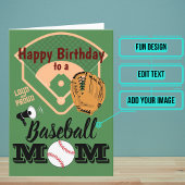 Baseball of Softball Mam Birthday Kaart
