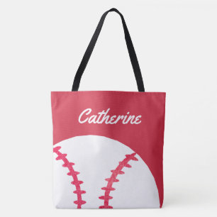 Baseball of Softball Red, gepersonaliseerde Kinder Tote Bag