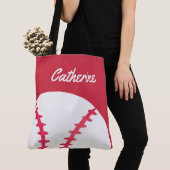 Baseball of Softball Red, gepersonaliseerde Kinder Tote Bag (Dichtbij)
