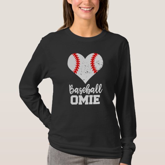 Baseball Omie Baseball Heart Grandma Omie T-shirt (Voorkant)