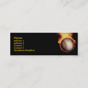 Baseball On Fire Profile Card Mini Visitekaartje