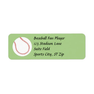 Baseball on Green Adresetiketten Etiket