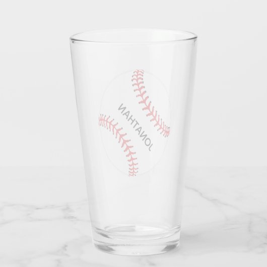 Baseball-ontwerp Drink glas (Achterkant)