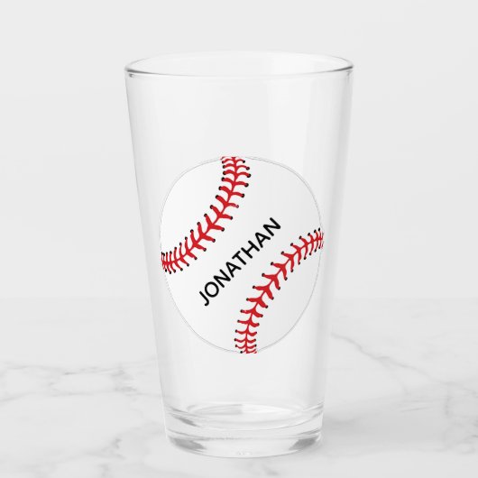 Baseball-ontwerp Drink glas (Voorkant)