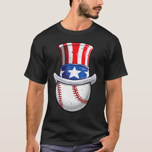 Baseball oom Sam 4 juli Boys American Flag T-shirt (Voorkant)