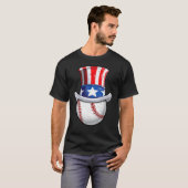 Baseball oom Sam 4 juli Boys American Flag T-shirt (Voorkant volledig)