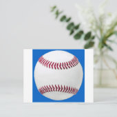 Baseball op blauw briefkaart (Staand voorkant)